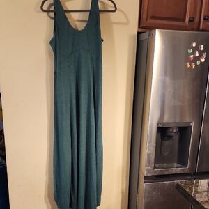 HALARA Teal Maxi Dress Sleeveless Scoop Neck